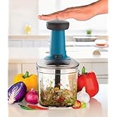 Chopper for Kitchen Use | 1100 ml Square Push Chopper with 5 Blades | Chopping Vegetables & Fruits, Onion, Ginger, Garlic, Sa