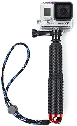 Adjustable Aluminum Telescoping Monopod Handheld Extension Selfie Stick for Gopro Hero 4 3+ 3 2 SJ4000 SJ5000 Xiaomi Action Cameras (7-19 inch) (red)
