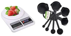 WIDERZONE Popular Combo Digital Weighing Machine for Kitchen with Measuring Cups - Multipurpose Electronic Weight Scale with Backlit LCD Display for Measuring Food, Cake, Vegetable, Fruit