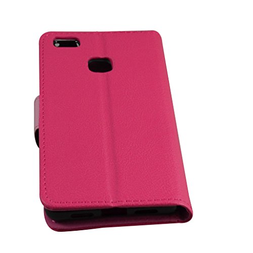 Huawei P9 Lite / G9 Custodia,Mama Mouth Portafoglio custodia in PU di cuoio pelle con supporto carte di credito in Piedi caso Case per Huawei P9 Lite / G9 Smartphone,Magenta