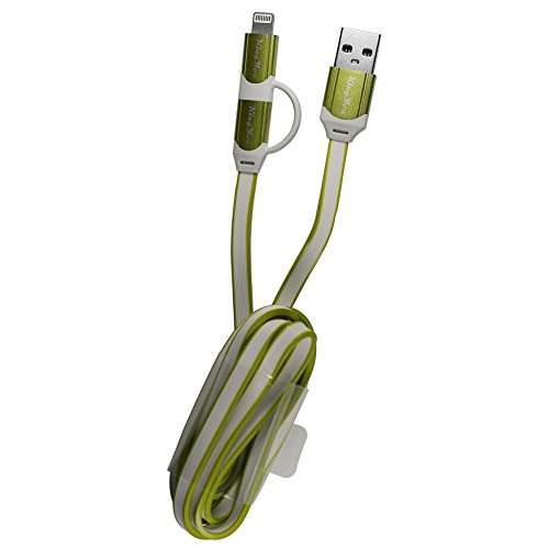 Kingyou 2 in 1 Lightning USB Kabel 1m Ladekabel USB Datenkabel geeignet für iPhone 6plus iPhone5c 5s iPad und Huawei Samsung Sony Usw Android Smartphones (Grün) - 7