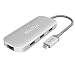 Produktbild HooToo USB-Hub, Typ C, mit Ethernet-Port RJ45, laden mit USB Typ C, HDMI-Port & 3 Ports USB 3.0 silber silber