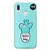 Produktbild Everainy Huawei P20 Lite Hülle Silikon Bumper Gummi Cover Hüllen für Huawei P20 Lite Handyhülle Stoßfest TPU Stoßstange Candy Farbe Schutzhülle (Hellblau/Kaktus)