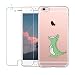 Produktbild iPhone 7 / iPhone 8 Hülle mit Hartglas Displayschutz, Blossom01 Cute Funny Kreative Cartoon Transparent Silikon Bumper für iPhone 7 2016 / iPhone 8 2017 - Grünes Krokodil