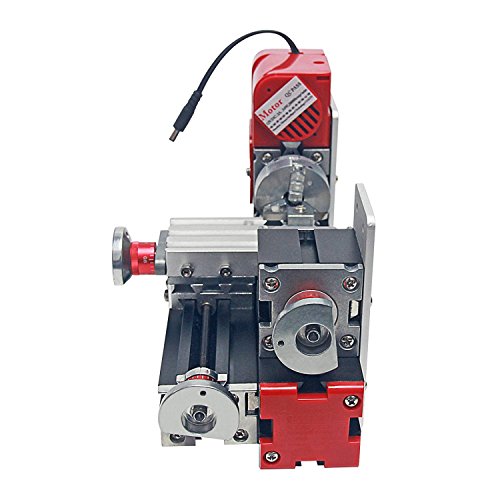 Wisamic Motorisierte Mini Metallbearbeitung Drehmaschine Drehbank Heimwerkerutensilien Metall Holzverarbeitung für die Pädagogik der Naturwissenschaften Hobby Modellbau Werkzeug - 4