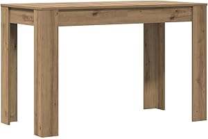 vidaXL Dining Table - Modern Rectangular Engineered Wood with Artisan Oak Finish - 120x60x76 cm for Kitchen & Dining Room