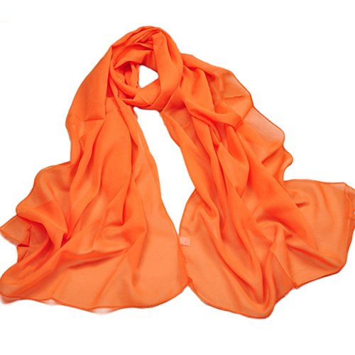 Women's Long Soft Summer Scarves Ladies Beach Scarf Scarfs (Orange)