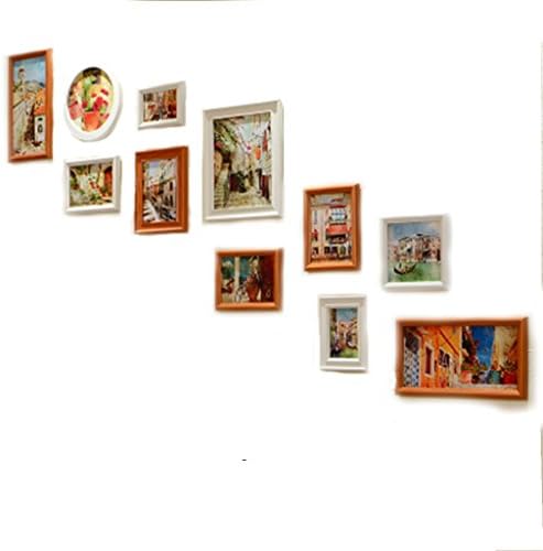 Staircase photo wall, Photo frame wall Simple modern Solid wood European Photo wall Creative Photo frame wall ( Color : #1 )