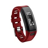 SHOBDW Garmin Vivosmart HR+ Armband, Ersatz Soft Silikon Armband Sport Strap Wristband Zubehör für Garmin Vivosmart HR + (Rot-1, 230MM)