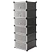 Produktbild PrimeMatik - Schuhschrank Stufenregal Modular Garderobenschrank 6-Kubus 17x35cm Schwarz