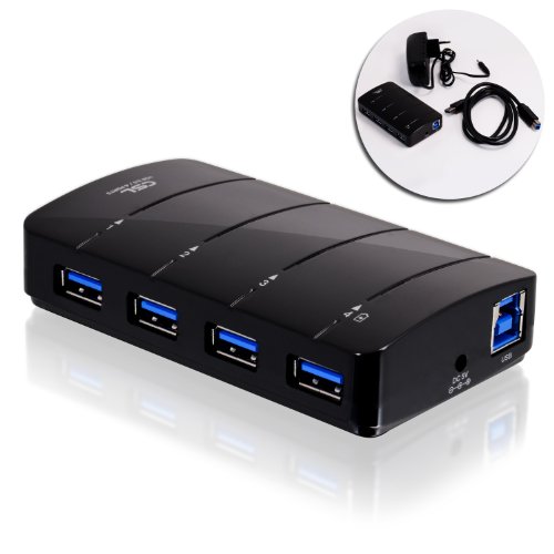 CSL – 4 Port USB 3.0 HUB Aktiv (SuperSpeed) | inkl. Schnelladefunktion (Fast Charging Port) | bis zu 5 GBit/s | aktiv sowie passiv | schwarz - 2