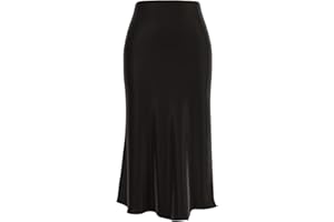 comefohome Skirt Women's Midi Long Skirts Summer Concealed Elastic Waist Casual Leopard Skirt Midi Skirt Summer Skirt Leopard Skirt