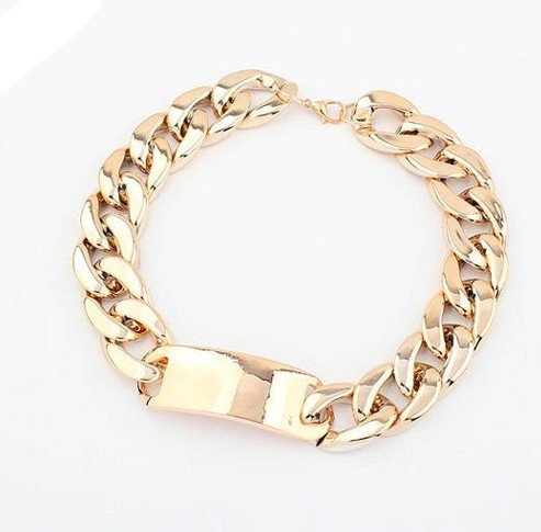 Preisvergleich Produktbild sf-world Choker-Gliederhalskette, Aluminiumlegierung, breit, Panzerkette, glänzend