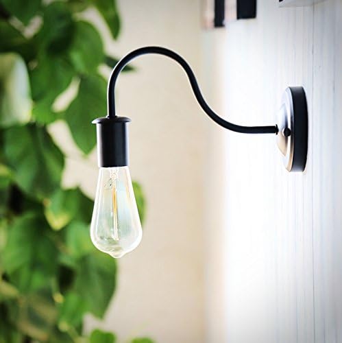 OYGROUP Iron Simple Wall Lamp Edison Industrial Retro Style American Loft Style Vintage Black Wall Light E27