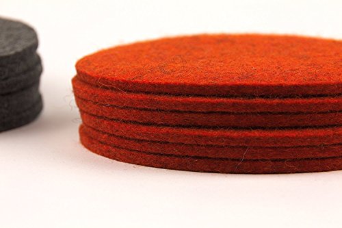 NordernArt Glasuntersetzer rund 10cm 6er Set 100% Wollfilz Farbe wählbar, edle natur Untersetzer für Gläser Becher Tassen als Getränkeuntersetzer auf Tisch, Bar mit Geschenk-Box (spice) - 3