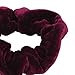 Burgundy Velvet Elastic Hair Tie Band Ponytail Holder for Women