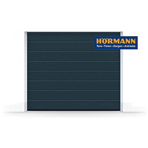 Preisvergleich Produktbild Hörmann - Sektionaltor - Garagentor - RenoMatic light - Anthrazit RAL 7016 Woodgrain - inkl. ProMatic Antrieb - Maße: 2500 x 2125 mm