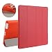 Produktbild Hülle für iPad 2 / iPad 3 / iPad 4 CICMOD® Smartcover Case Tasche Schutzhülle Etui Auto Aufwachen/Schlaf Funktion mit Multi Ständer und Anti-Stoß weiche TPU Rückseite (Rot)