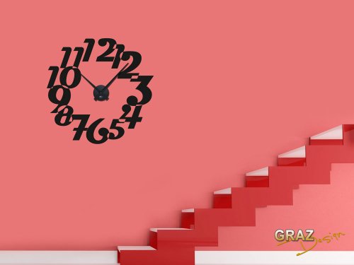 Vinilo de pared: Decoración de pared con reloj retro Para el salón p