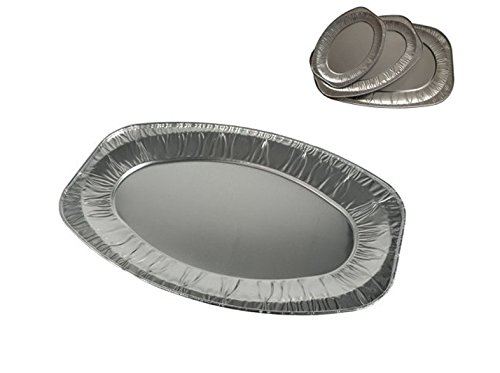 Einwegplatte 50St. Servierplatte Aluplatte Alu Einweg Einweggeschir, Wunsch:445x295mm-1650ml