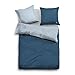 Produktbild TOM TAILOR Uni Wendebettwäsche blau 1 Bettbezug 155 x 220 cm + 1 Kissenbezug 80 x 80 cm