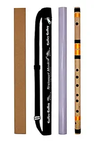 NEXTOMART Musical Flutes Bamboo Flutes C Natural 7 Hole Right Hand Bansuri Size 19 Inch With Free Carry Bag