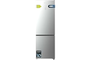 Cecotec Frigorífico Combi 456L Total No Frost Bolero CoolMarket Combi 456 Inox C. Altura 201cm y 59,5cm Ancho, MAX INSIDE con VIP Tech, Compresor Inverter Plus, Bajo Consumo, Bandejas Cristal