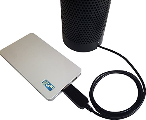 MERES USB Ladungskabel anschließen für Amazon Echo – USB 5V zu DC 15V Netzkabel für Amazon alexa echo zubehör machen die Echo Portable (schwarz) - 4