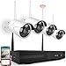 Produktbild Drahtloses Überwachungskamerasystem, CYGG 4CH 1080P Video-Sicherheitssystem, 4Pcs 720P Kugel-IP-Kameras, Unterstützungsbewegungs-Entdeckungs-Warnung U. Fernansicht Durch IOS Oder Android-APP, Keine Festplatte