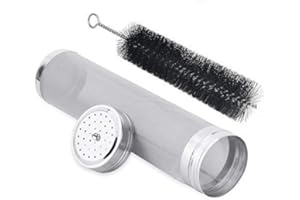 GLOGLOW Filtros de filtro Filtro de cerveza seca Hopper Beer Home Brewing Filtro de malla cerveza 300 Millones de acero inoxidable Brewing, Home Brewing Juice Filtros de fabricación de vino con Cleaning Brush