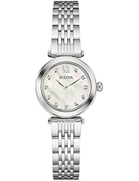 Bulova Diamond 96S167 - Damen Designer-Armbanduhr - Edelstahl - Perlmutt-Zifferblatt