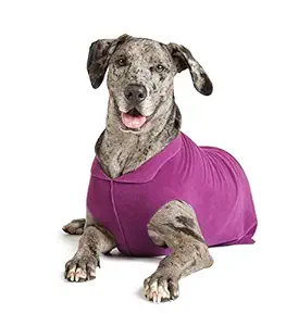Gold Paw Stretch Fleece Dog Coat ? Soft, Warm Dog Clothes, Stretchy Pet Sweater ? Machine Washable, Eco Friendly ? All Season ? Sizes 2-33, Eggplant, Size 14