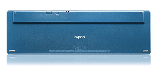 Rapoo E6700 Bluetooth Touchpad Tastatur (Aluminiumgehäuse, deutsches Layout) weiß-blau - 4