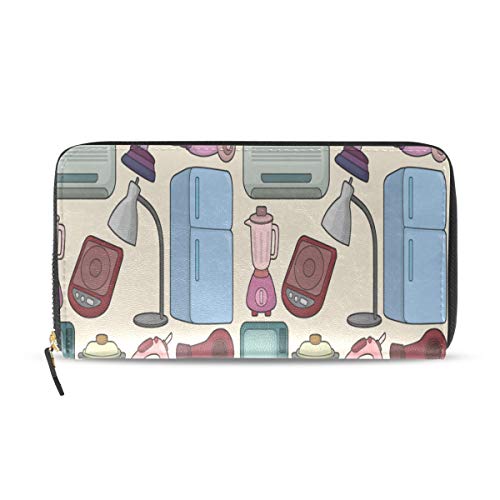 Preisvergleich Produktbild Kühlschrank elektrische muster lange pass kupplung geldbörsen reißverschluss brieftasche fall handtasche geld veranstalter tasche kreditkarteninhaber für dame frauen mädchen männer reisen geschenk