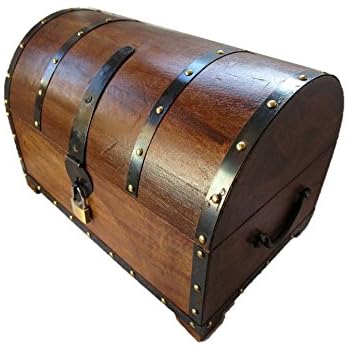 Holztruhe aus Massivholz, braun, Schatzkiste, Landhausstil, klein