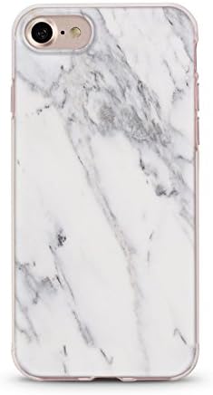 Mobile phone case for Apple iPhone, protective case with design, silicone TPU case, shell, back cover., Silicone TPU, Marmor weiß, Für iPhone 7