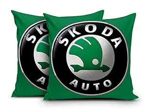 DreamVio Super Imported Micro & Velvet Car Cushions/Pillows for Your Car (12x12 Inches) Set of 2 Style 52