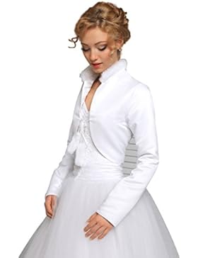 Brautjacke aus gefüttertem Satin und Kragen Gr S bis 2XL - BA75