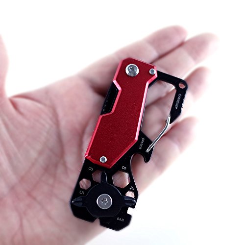 TROIKA TOOLINATOR – KTL25/TI – Mini-Werkzeug – 10 Funktionen – Taschenmesser, Karabiner, Flaschenöffner, Schraubendreher, Sechskantschlüssel, …- Edelstahl – titanfarben – das ORIGINAL von TROIKA - 5