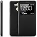 Produktbild zanasta Designs Tasche Huawei Honor 6C Pro Case Schutzhülle Flip View Cover mit Fenster und Kameraschutz | Schwarz