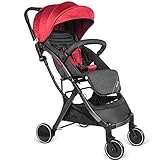 🧡Respaldo reclinable: silla de paseo ligera es cómodo para su bebé en el viaje. La posición de la cabeza con almohada pequeña y reposapiés ajustable para dormir.
