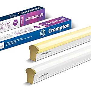 Crompton Immensa Smart Batten 20 Watt IOT Wi-Fi Enabled LED Batten (White Tunable and Dimmable, Compatible with Alexa and Google Assistant), White and Golden, Pack of 1 (LDIMN20-Wifi)