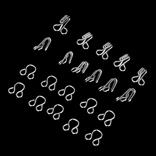 Gazechimp Set 36Pcs BH Haken + Ösen Nähen Verschluss Augen 8mm +10mm Silber - 6