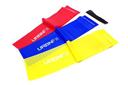 Long Fitness Bands (5 Ft) w/Door Anchor – URBNFit – 3 Pack of Resistance Bands for Stretching, Workouts, Rehabilitation. Professional Grade Flat Stretch Bands Are Essential For Every Home Gym - 4