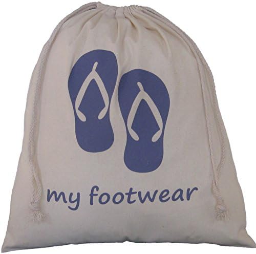 Travel Bags. Small Size. 100% Cotton. 35(W) x 40(H)cm (My Footwear (Flip Flop))