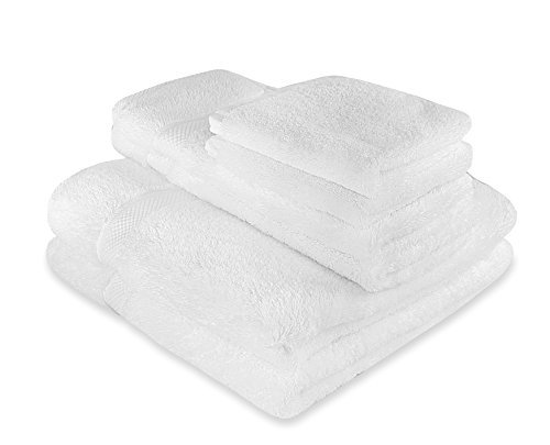 650 G/m² - Juego de peluche lujoso 100% algodón egipcio juego de toallas Color Blanco Por acogedor homery