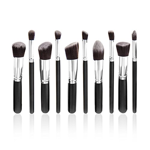 Savisto Professional 10 pc Kabuki Makeup Brush Set - Premium Cosmetic Make Up Brushes