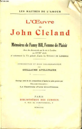MEMOIRES DE FANNY HILL FEMME DE PLAISIR MEMOIRES DE FANNY HILL FEMME DE PLAISIR