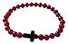 Produktbild akacha Armband Kreuz Rosenkranz Herren Damen Fashion: Rosary Shamballa - Rot