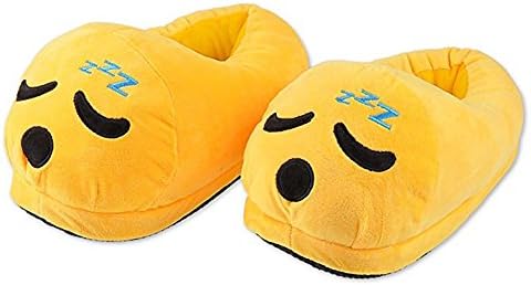 Itopfoxeu Adult Funny Wear Emoji Slippers Winter Homewear Shoes Sleepy